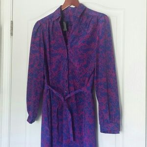 Vintage 80s Purple and Pink Dress